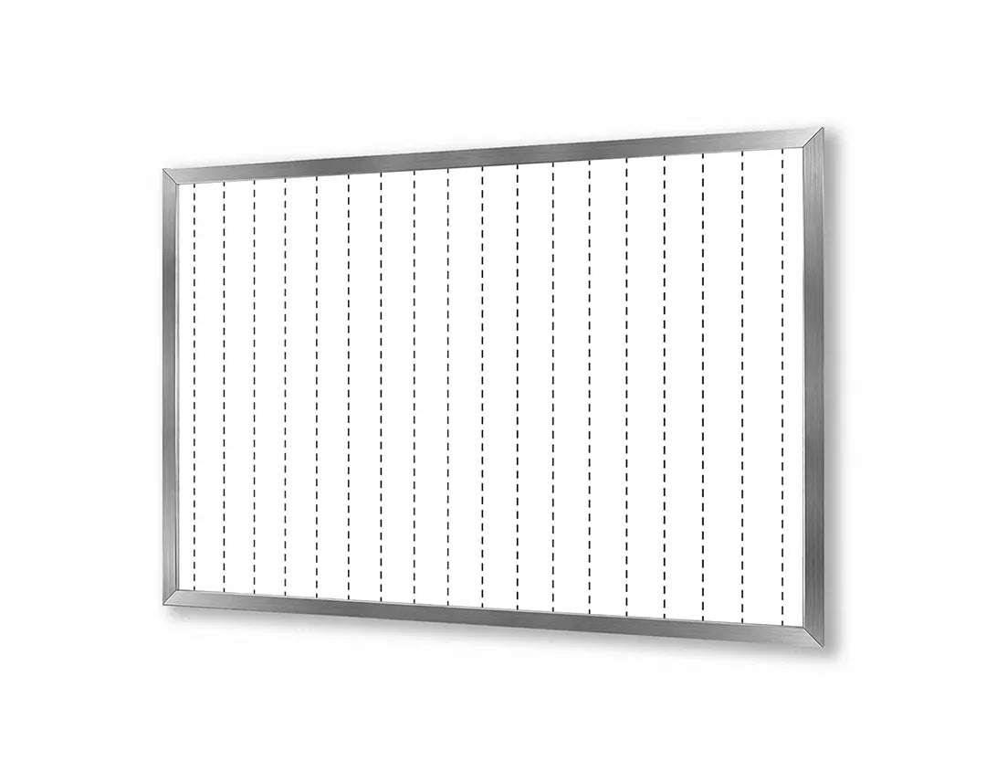 Metalen Magneetbord met hoogwaardige afbeelding van Lijntjes papier rooster puntjes grid verticaal voor aan de muur
