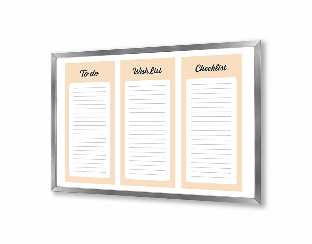 Metalen Magneetbord met print van Drievoudige weekplanner oranje perfect als decoratie
