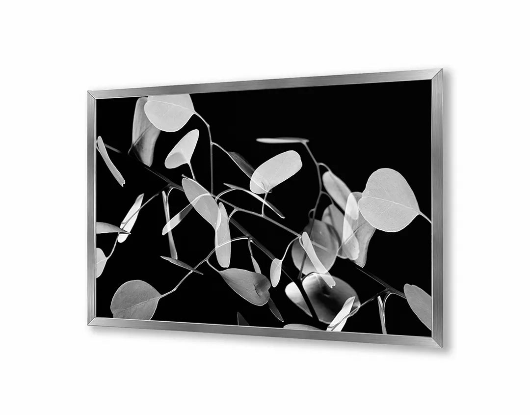 Metalen Magneetbord met afbeelding van abstracte zwart-witte vormen in monochroom zwart-wit kleuren
