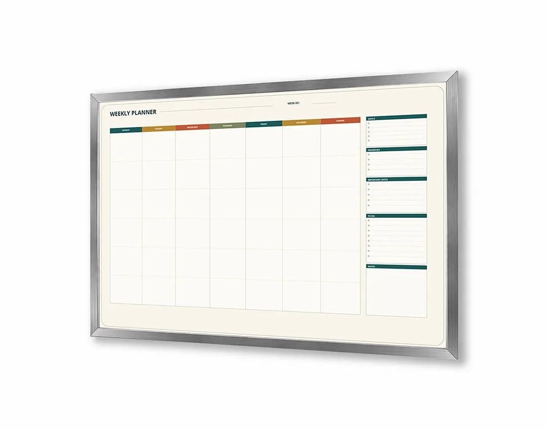 Metalen Magneetbord met print van Rode planner grid perfect als decoratie