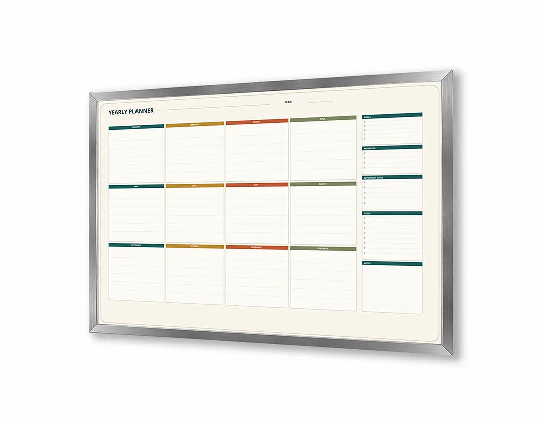 Metalen Magneetbord met print van Gele en rode planner kleurrijk perfect als decoratie