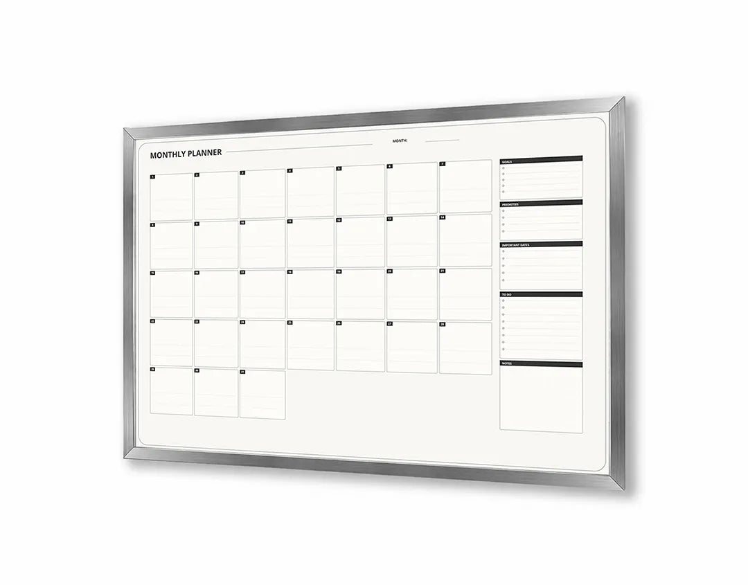 Metalen Magneetbord met print van Blanco kalender simpel perfect als decoratie