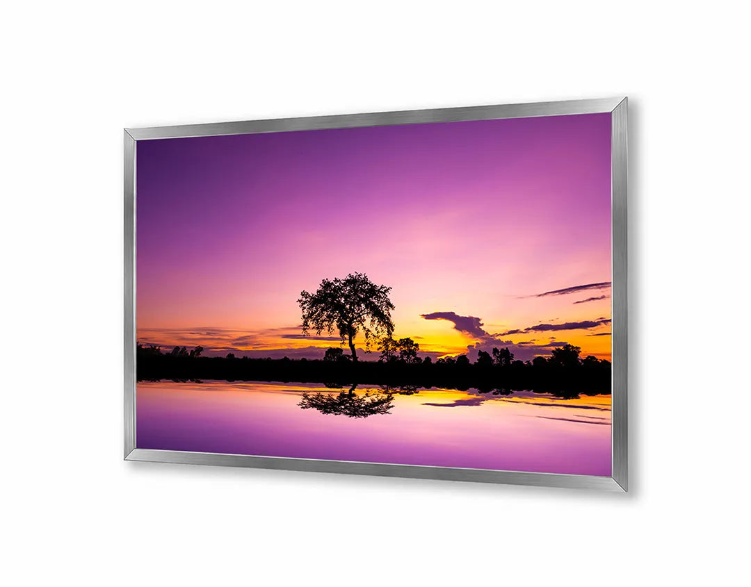 Metalen Magneetbord met print van Boom zonsondergang reflectie perfect als decoratie