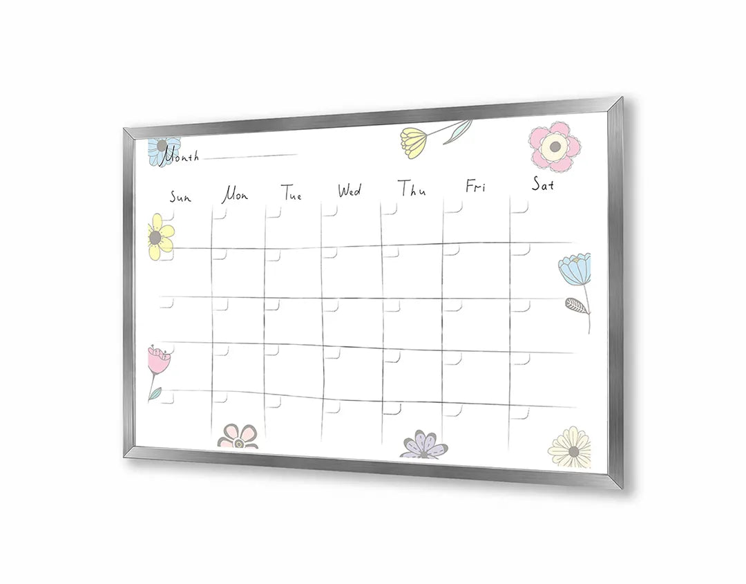 Metalen Magneetbord met print van Maandplanner bloemen perfect als decoratie