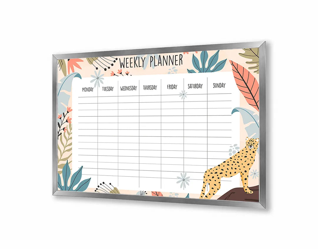 Metalen Magneetbord met print van Weekplanner herfst perfect als decoratie