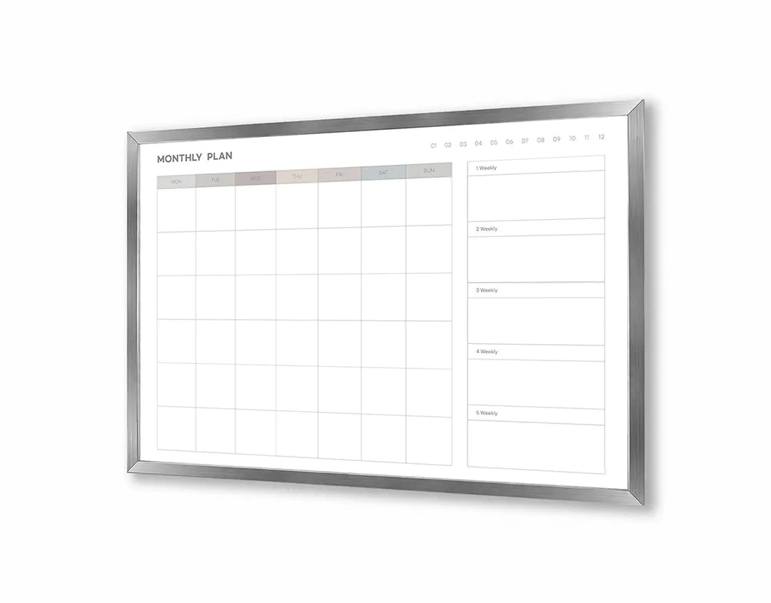 Metalen Magneetbord met print van Minimalistische kalender perfect als decoratie