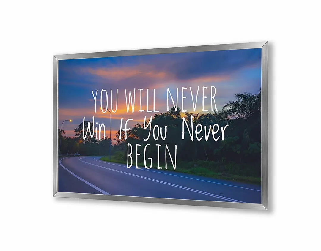 Metalen Magneetbord met print van You will never win tekst perfect als decoratie