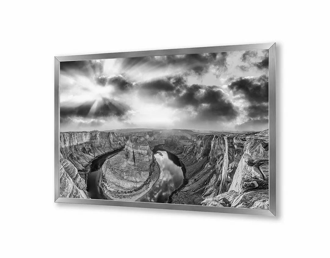 Metalen Magneetbord met print van Grand canyon zwart wit perfect als decoratie