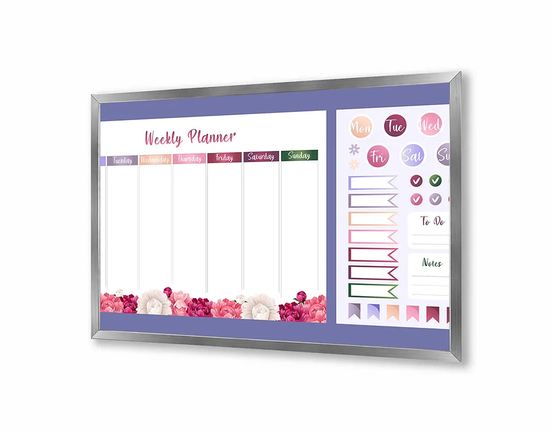 Metalen Magneetbord met print van Weekplanner kleurrijk perfect als decoratie