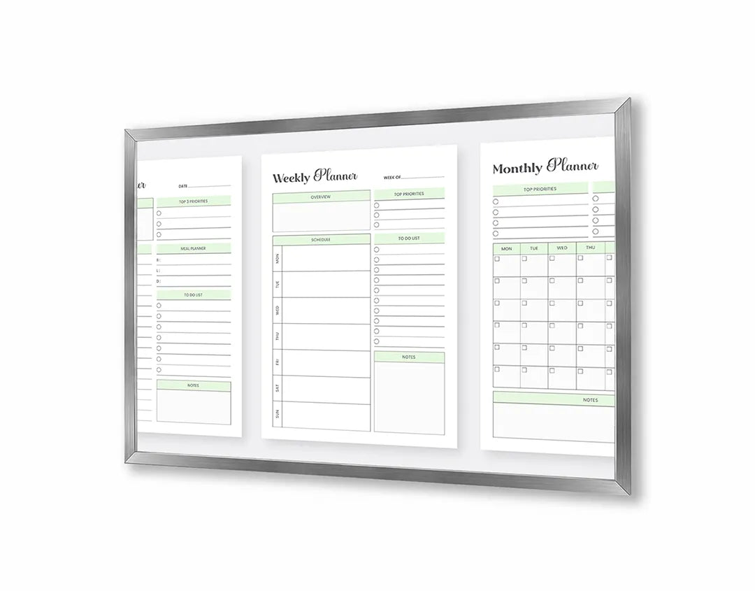 Metalen Magneetbord met print van Maandplanner strak wit perfect als decoratie