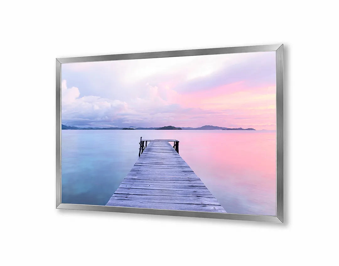 Metalen Magneetbord met print van Steiger in paars water perfect als decoratie