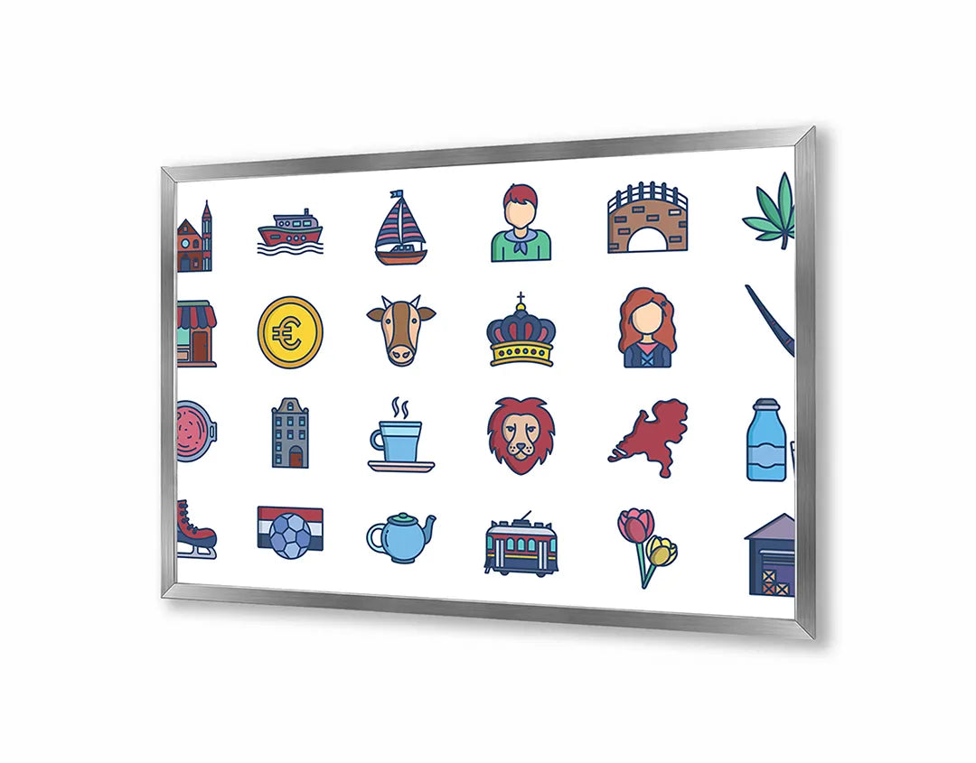 Metalen Magneetbord met print van Iconen patroon perfect als decoratie