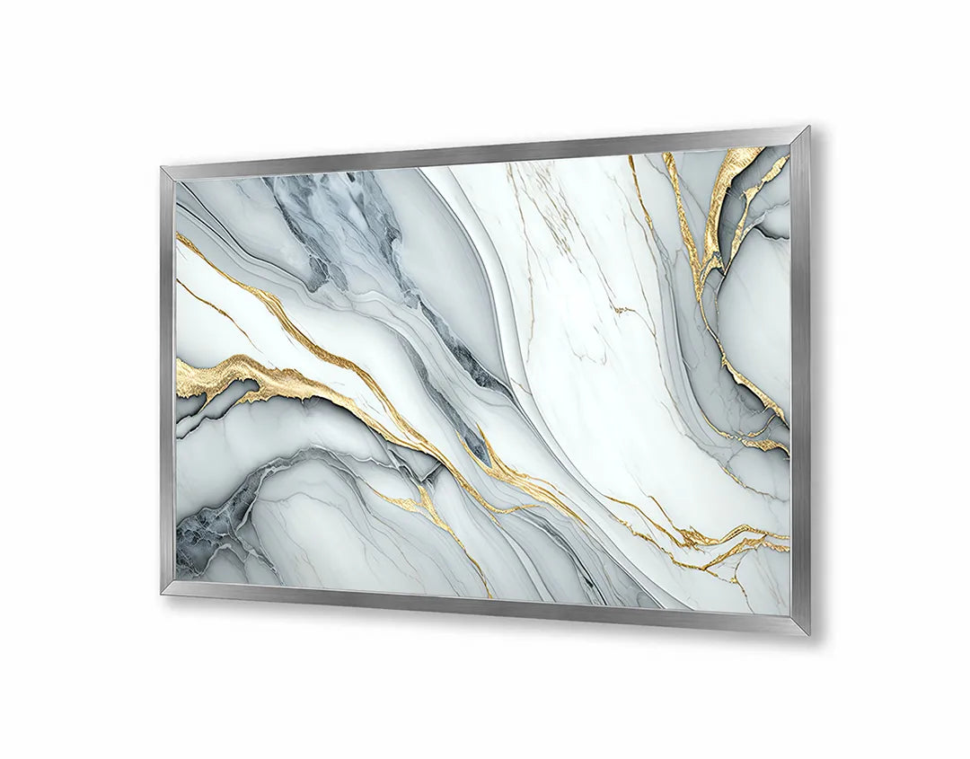 Metalen Magneetbord met print van Goud wit marmer perfect als decoratie