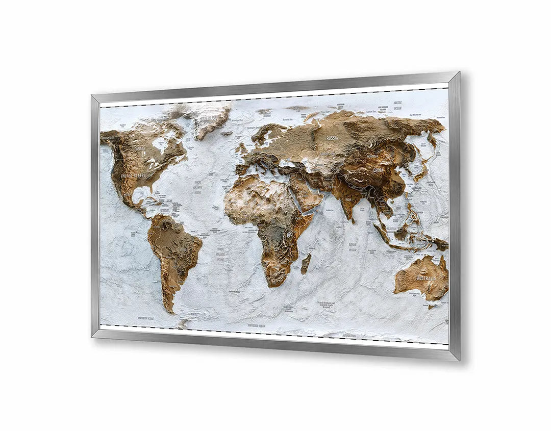 Metalen Magneetbord met print van Wereldkaart ijs perfect als decoratie