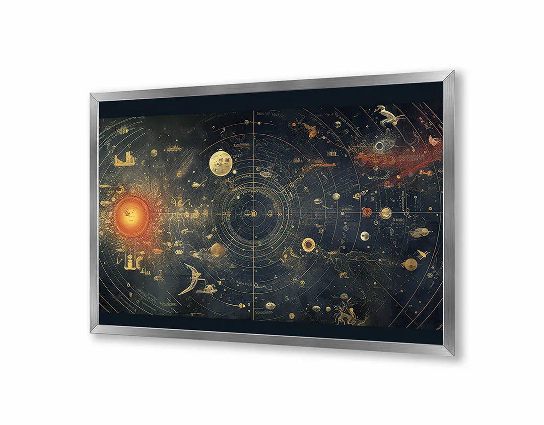Metalen Magneetbord met print van Astrologie sterrenkaart perfect als decoratie
