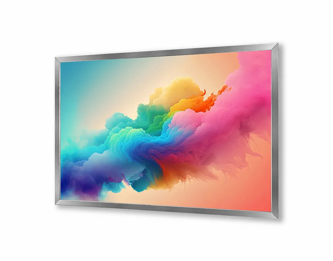 Metalen Magneetbord met print van Regenboog kleuren rook perfect als decoratie