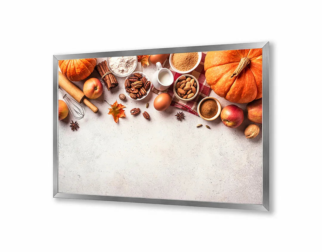 Metalen Magneetbord met print van Pompoenen en herfstkruiden perfect als decoratie