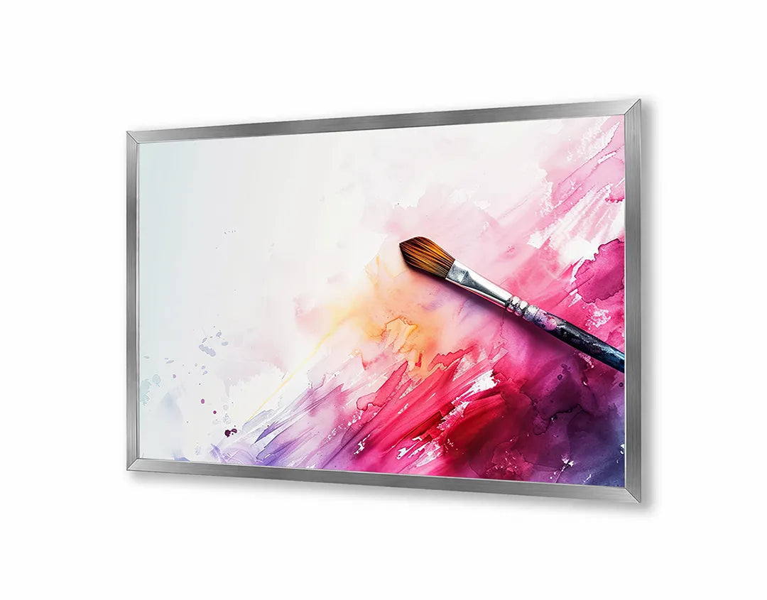 Metalen Magneetbord met print van Kwast en verfspetters perfect als decoratie