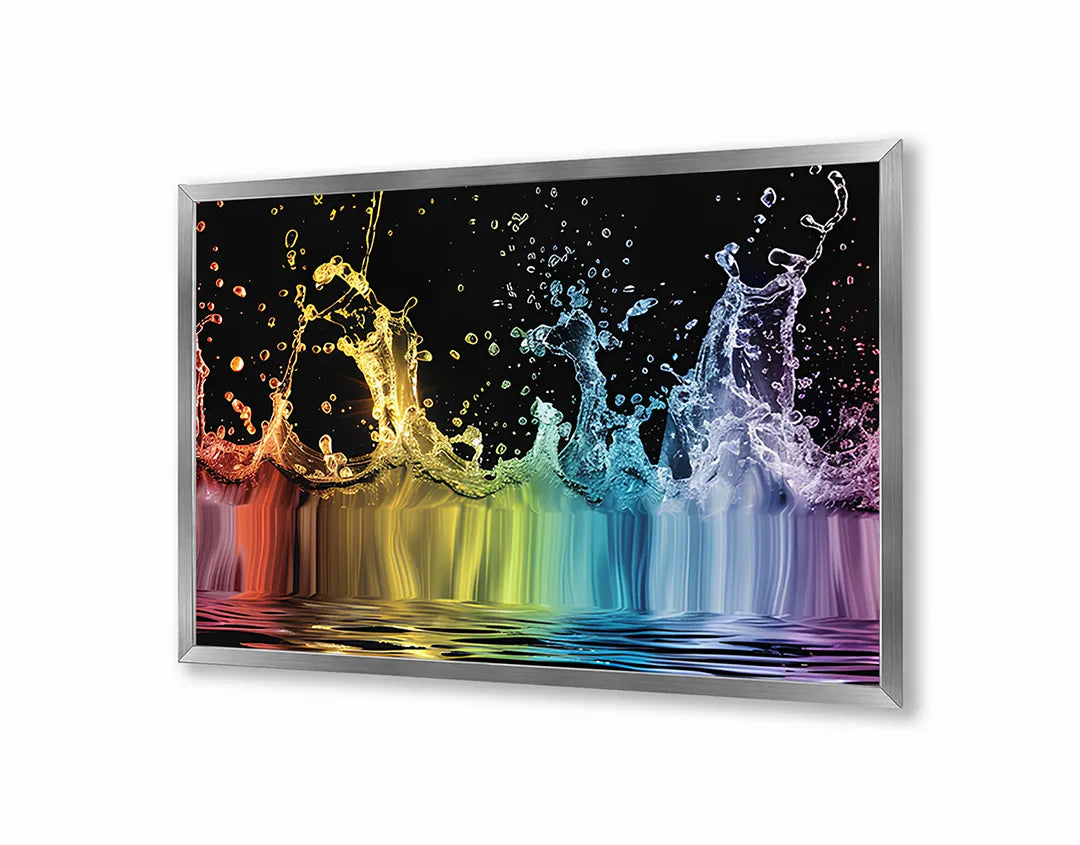 Metalen Magneetbord met print van Gekleurd spetterend water perfect als decoratie