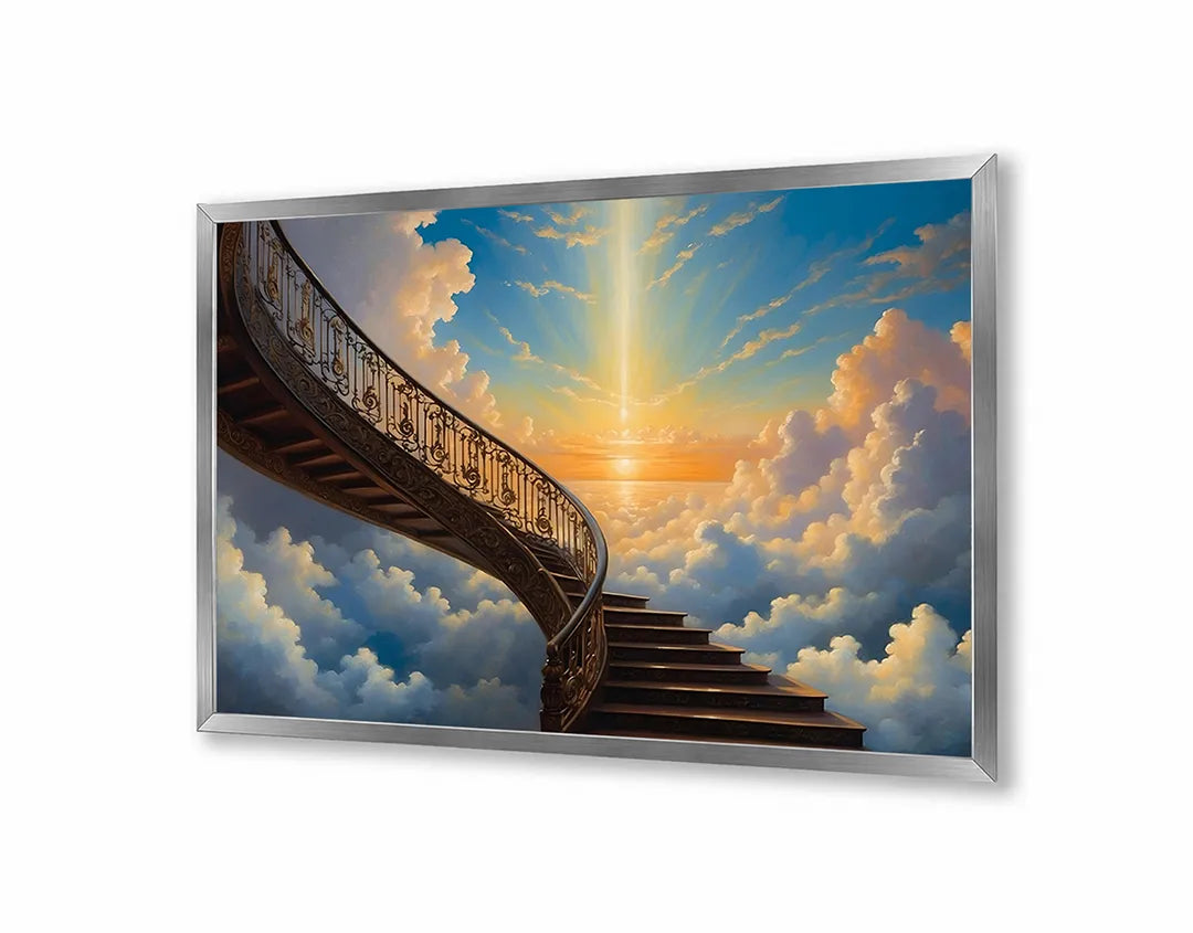 Metalen Magneetbord met print van Trap naar de wolken perfect als decoratie