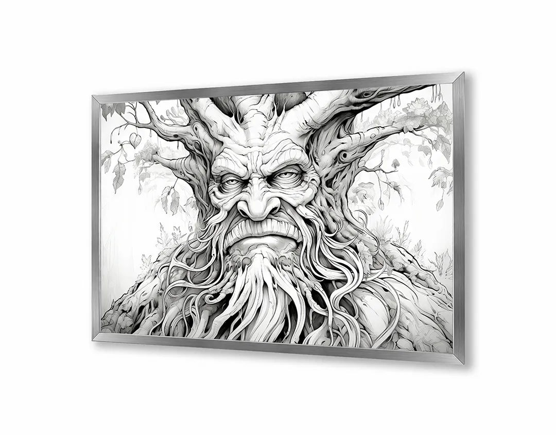 Metalen Magneetbord met print van Fantasie boom gezicht perfect als decoratie