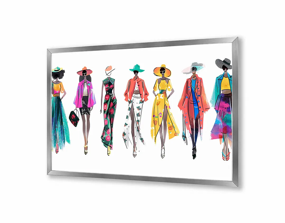 Metalen Magneetbord met print van Mode illustratie vrouwen perfect als decoratie