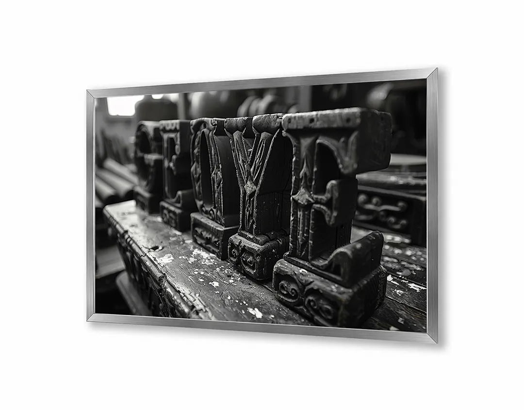Metalen Magneetbord met hoogwaardige afbeelding van Zwart wit letters FAITH voor aan de muur