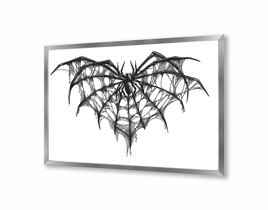 Metalen Magneetbord met hoogwaardige afbeelding van Vleermuis lijntekening voor aan de muur