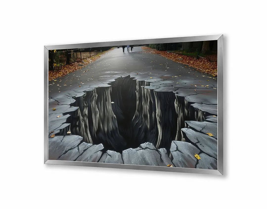 Metalen Magneetbord met hoogwaardige afbeelding van Gat in de weg 3D voor aan de muur
