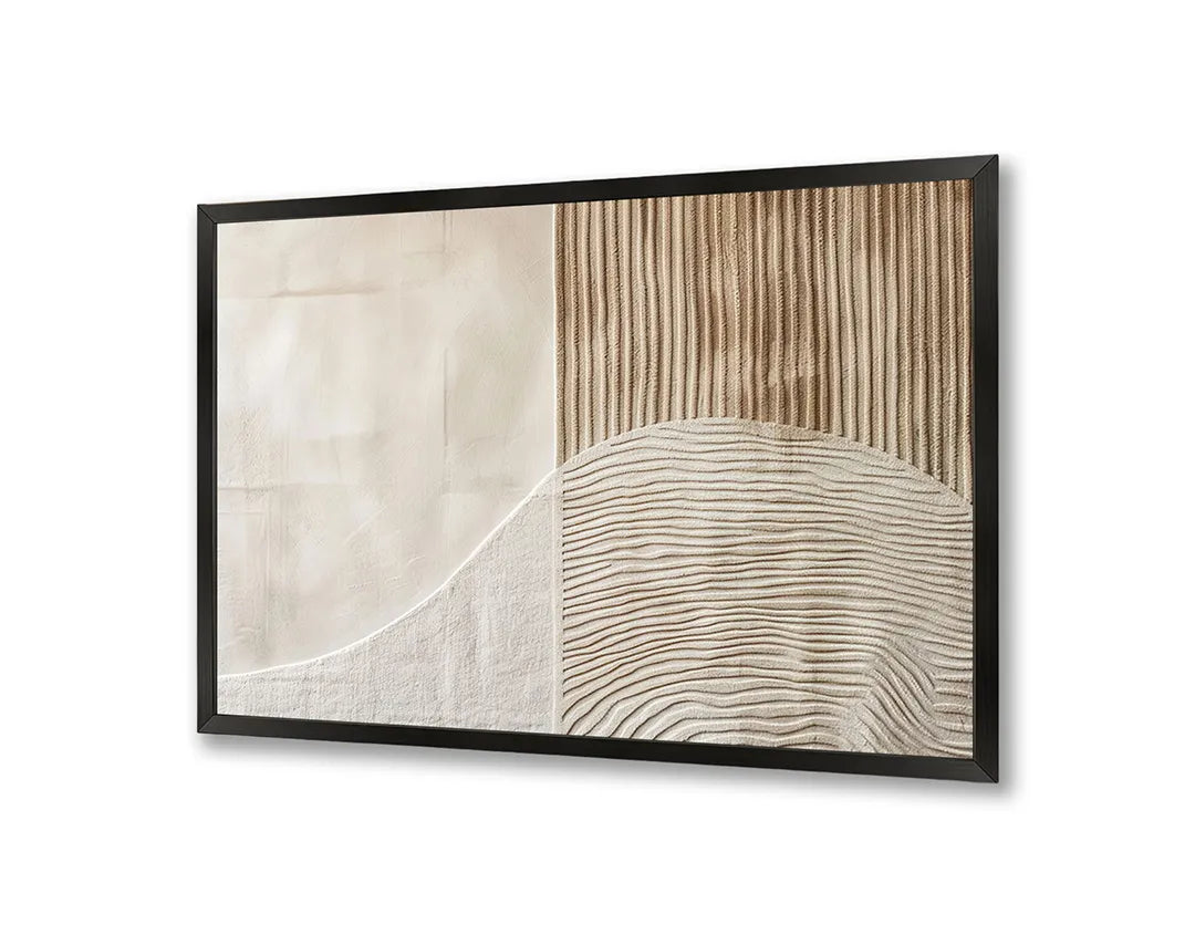 Metalen Magneetbord met hoogwaardige afbeelding van Abstracte zandgolven beige voor aan de muur
