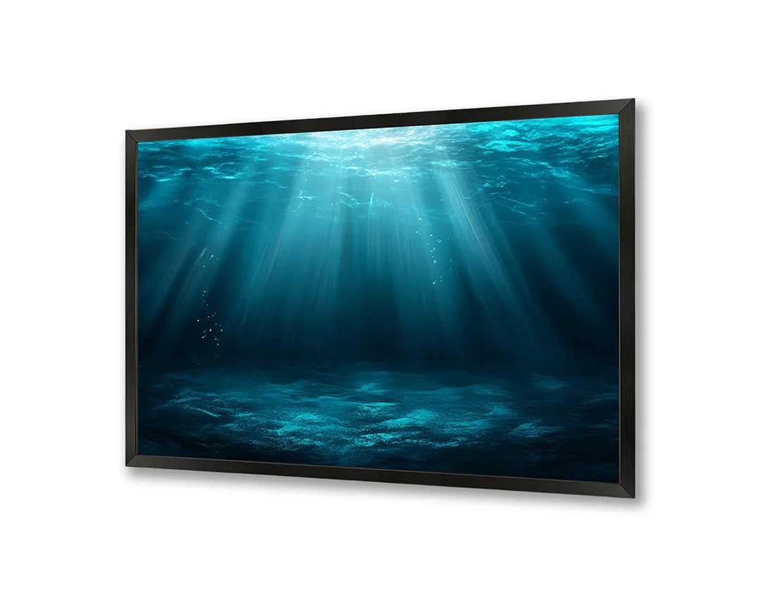 Metalen Magneetbord met hoogwaardige afbeelding van Onderwater met lichtstralen blauw voor aan de muur