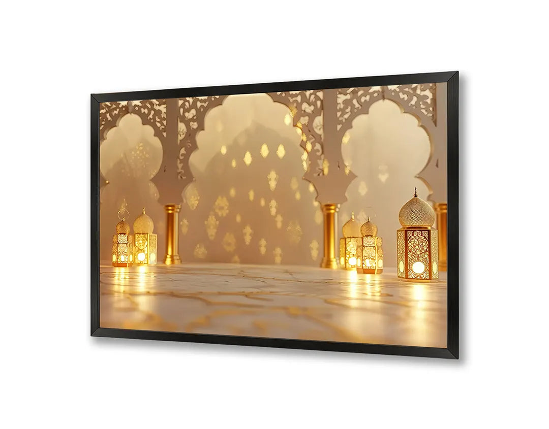Metalen Magneetbord met hoogwaardige afbeelding van Oosterse paleis interieur lantaarns voor aan de muur