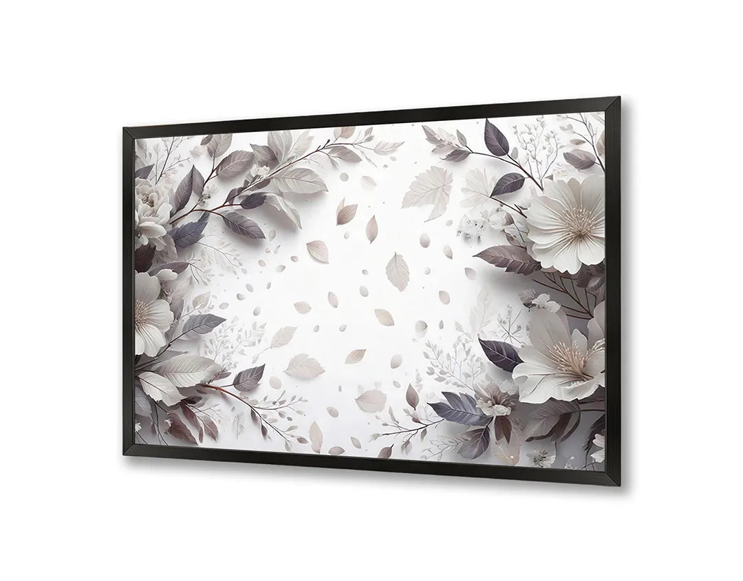 Metalen Magneetbord met hoogwaardige afbeelding van Witte bloemen zachte achtergrond voor aan de muur