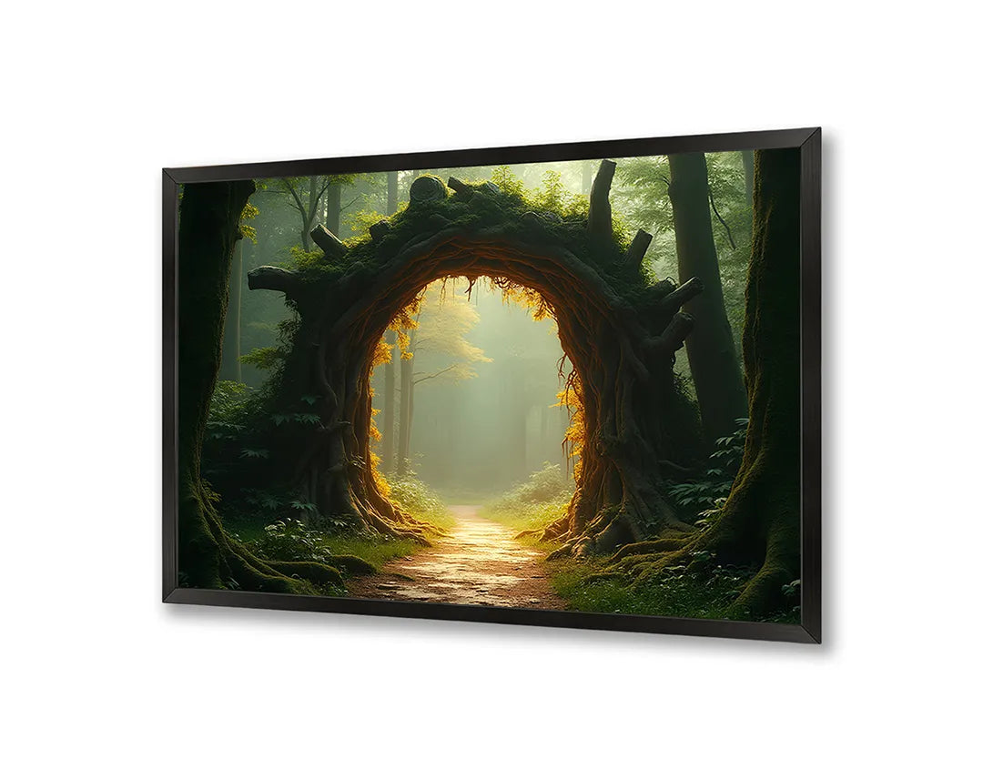 Metalen Magneetbord met hoogwaardige afbeelding van Magische poort in bos voor aan de muur