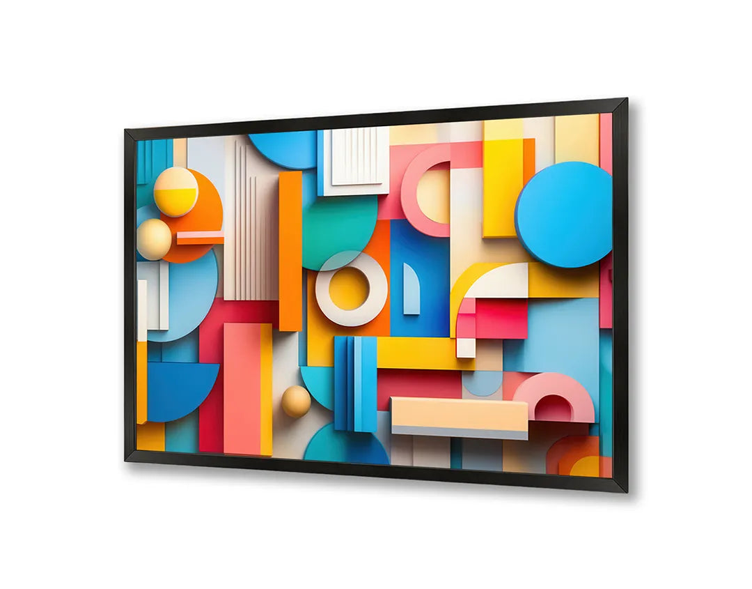 Metalen Magneetbord met hoogwaardige afbeelding van Kleurrijke 3D blokken patroon voor aan de muur