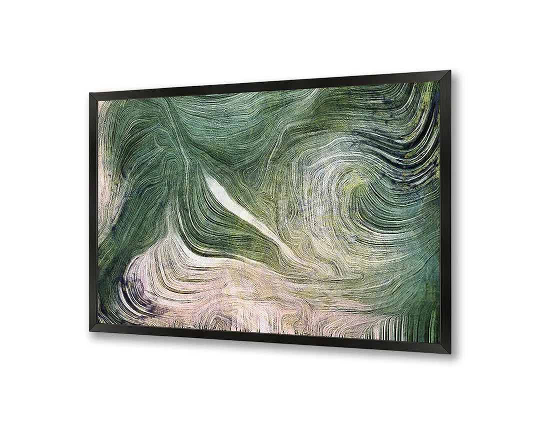 Metalen Magneetbord met afbeelding van abstracte groene wervelingen in smaragd groen kleuren