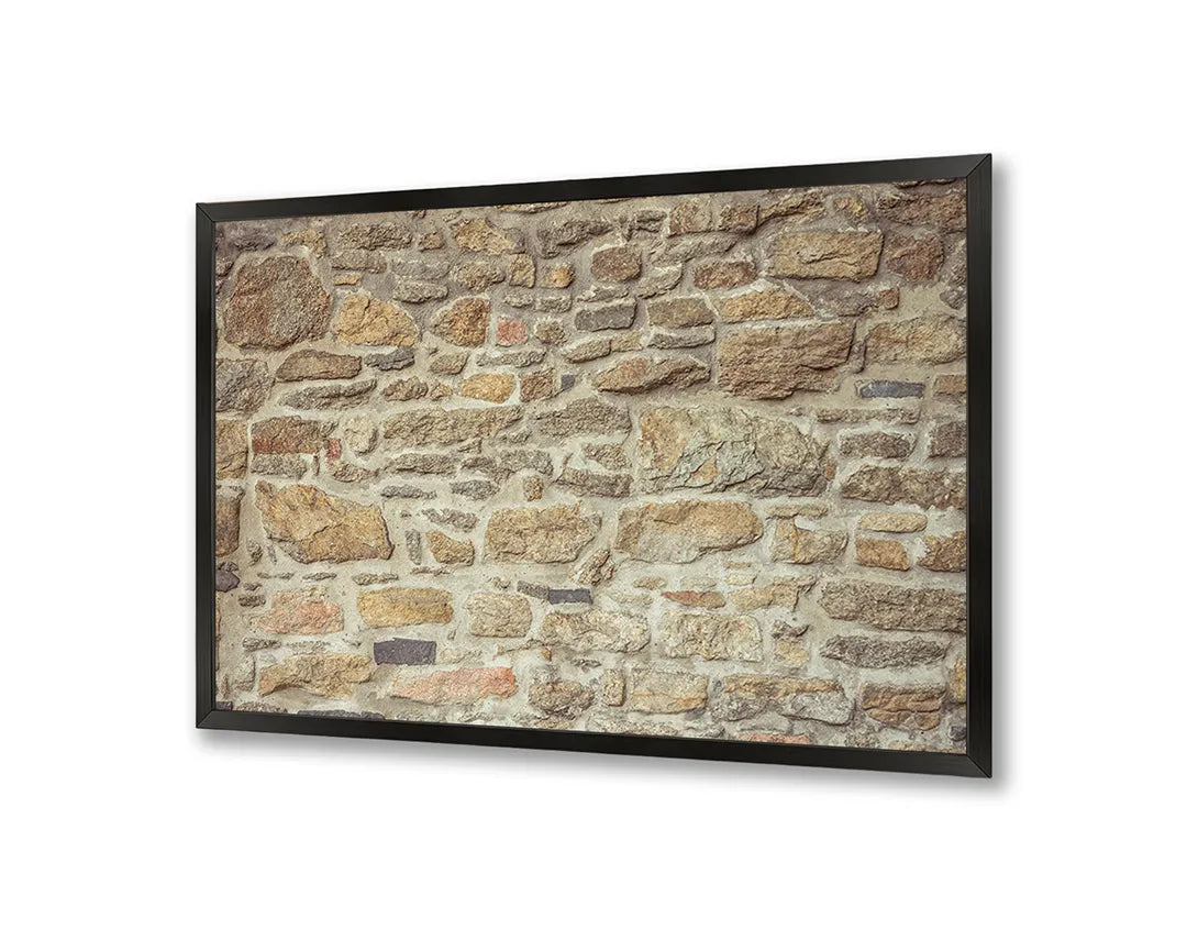 Metalen Magneetbord met afbeelding van authentieke stenen muur in bruine steenkleuren kleuren