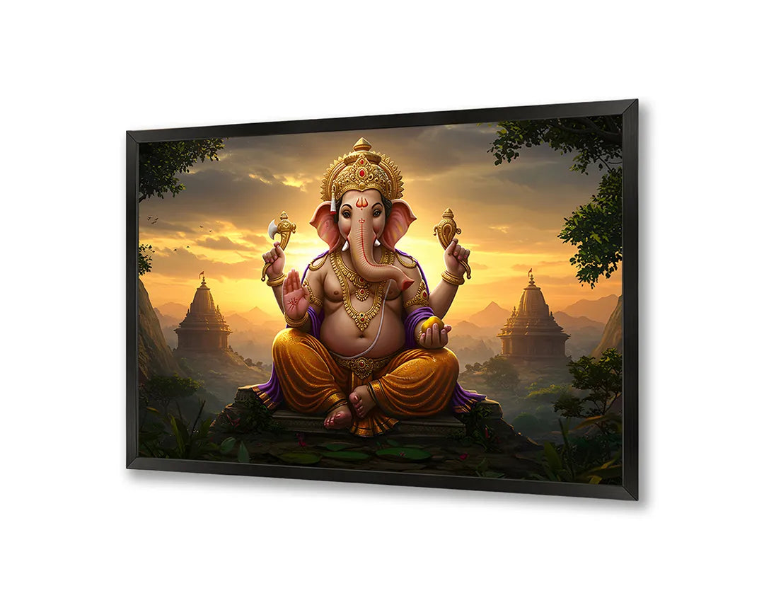 Metalen Magneetbord met hoogwaardige afbeelding van Ganesha godheid licht voor aan de muur