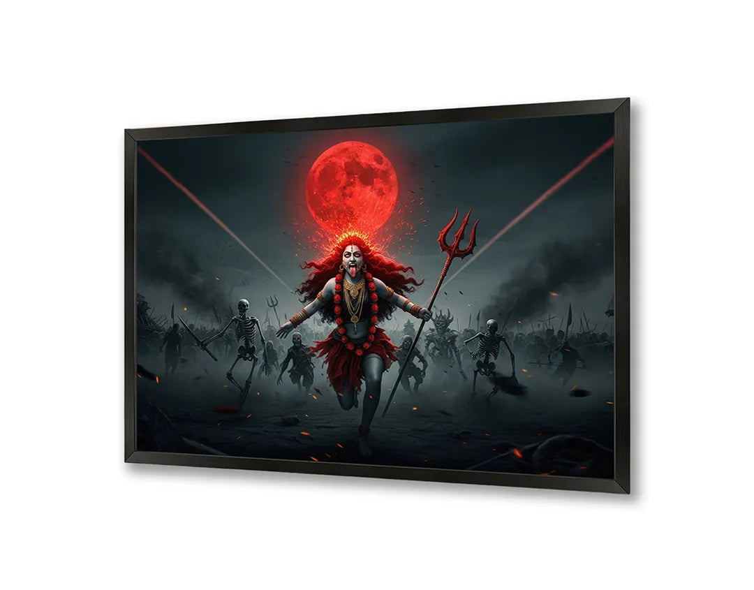 Metalen Magneetbord met hoogwaardige afbeelding van Rode maan demon fantasy voor aan de muur