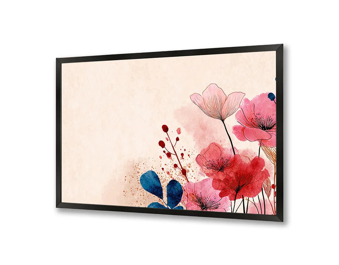 Metalen Magneetbord met hoogwaardige afbeelding van Rode klaprozen zachte achtergrond voor aan de muur