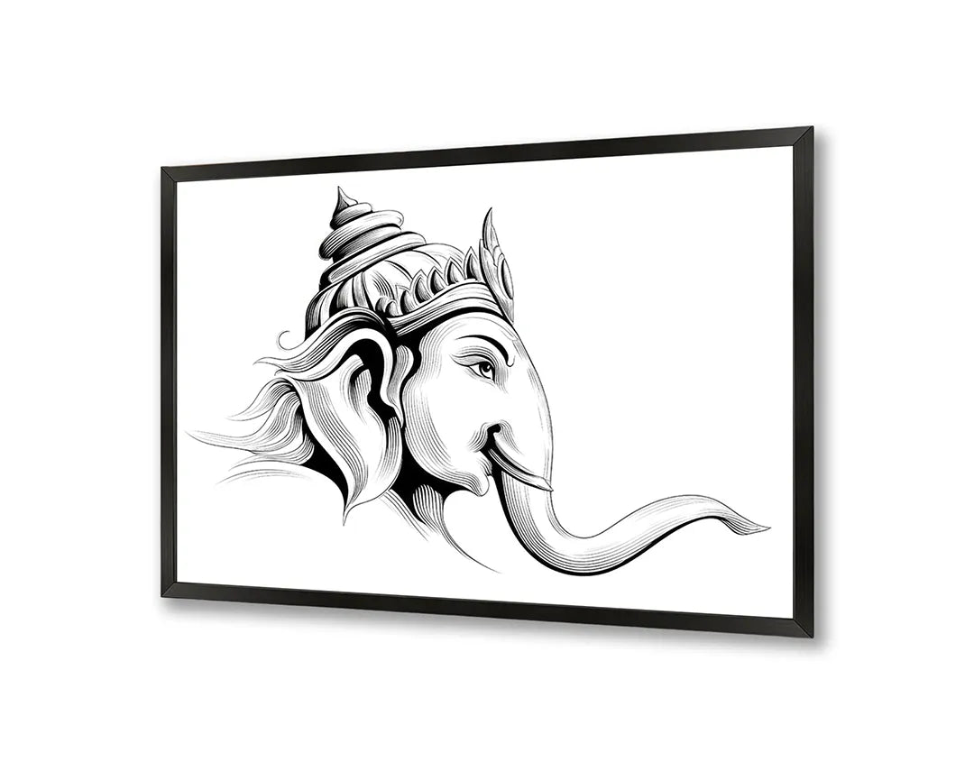 Metalen Magneetbord met hoogwaardige afbeelding van Olifant met mandala patronen voor aan de muur