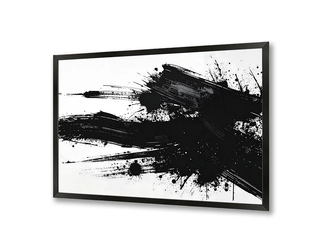 Metalen Magneetbord met hoogwaardige afbeelding van Zwarte verfspetters splash voor aan de muur