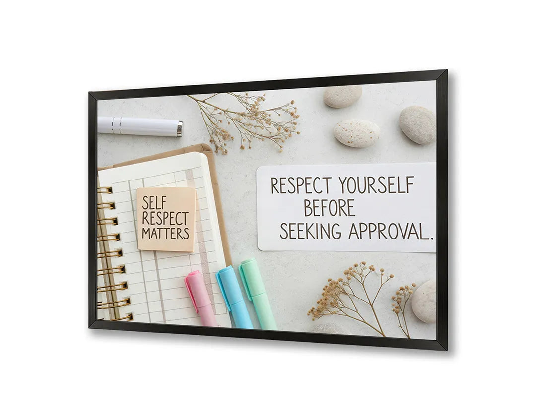 Metalen Magneetbord met hoogwaardige afbeelding van Respect yourself quote notitie voor aan de muur