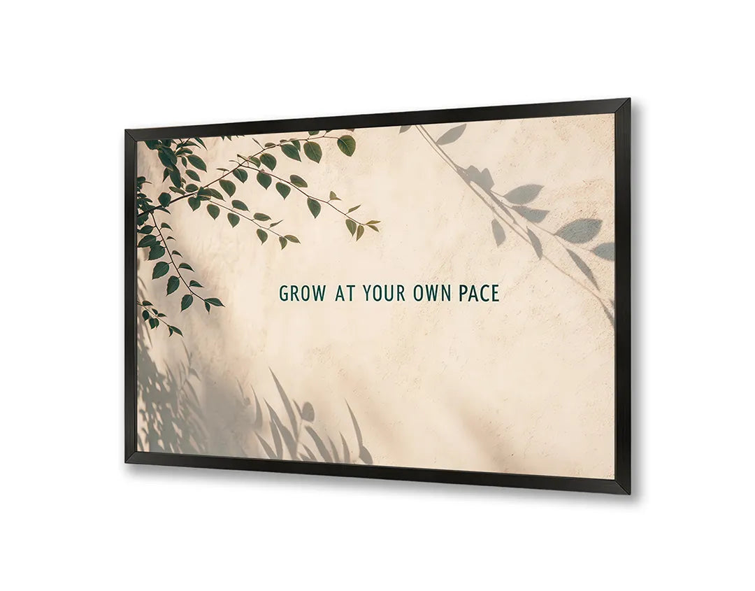 Metalen Magneetbord met hoogwaardige afbeelding van Grow at your own pace quote voor aan de muur