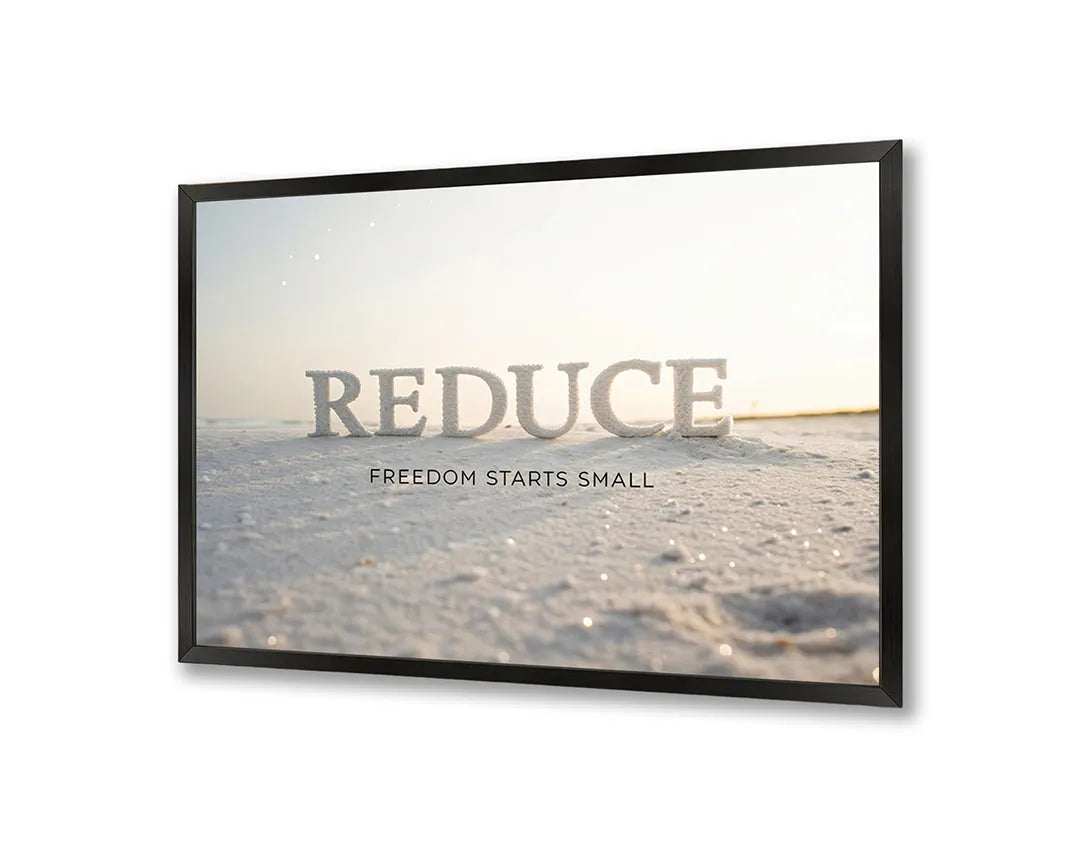 Metalen Magneetbord met hoogwaardige afbeelding van Reduce quote strand zee voor aan de muur