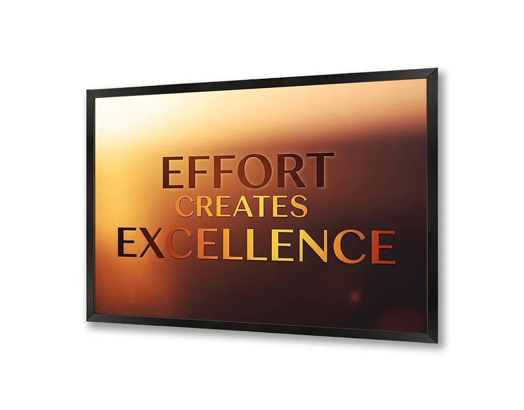 Metalen Magneetbord met hoogwaardige afbeelding van Effort creates excellence quote voor aan de muur