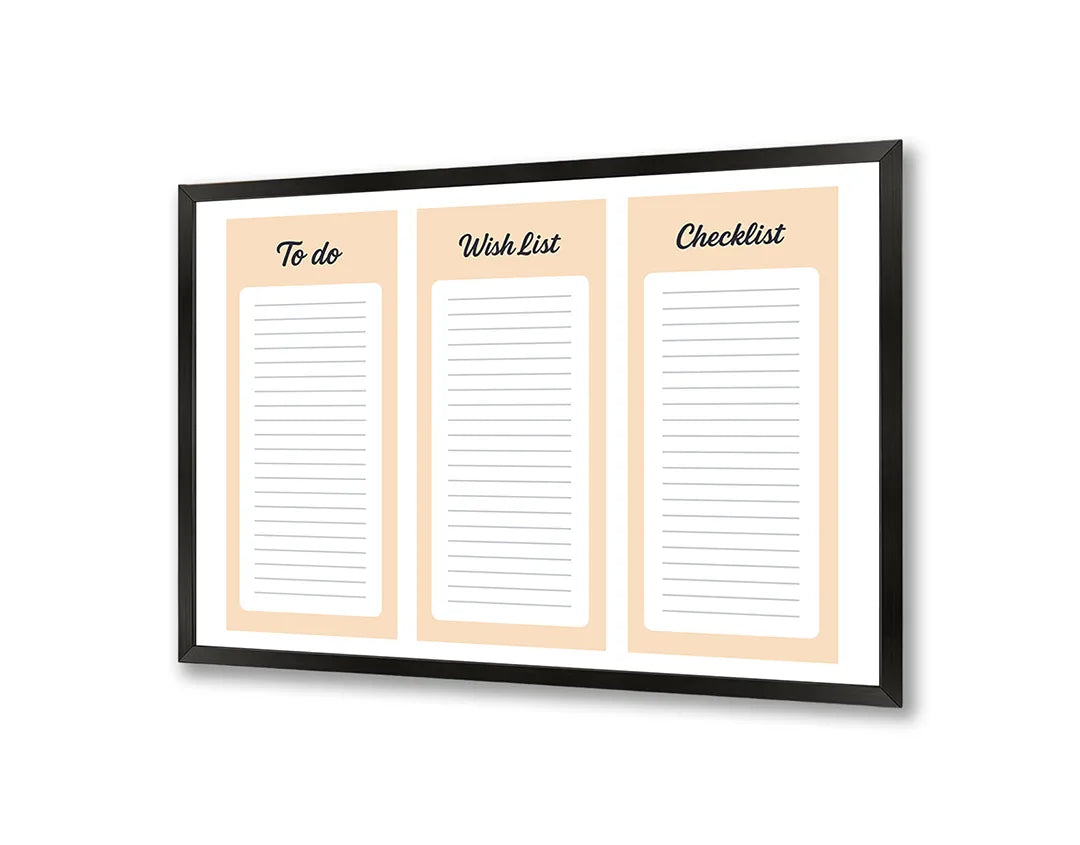 Metalen Magneetbord met print van Drievoudige weekplanner oranje perfect als decoratie