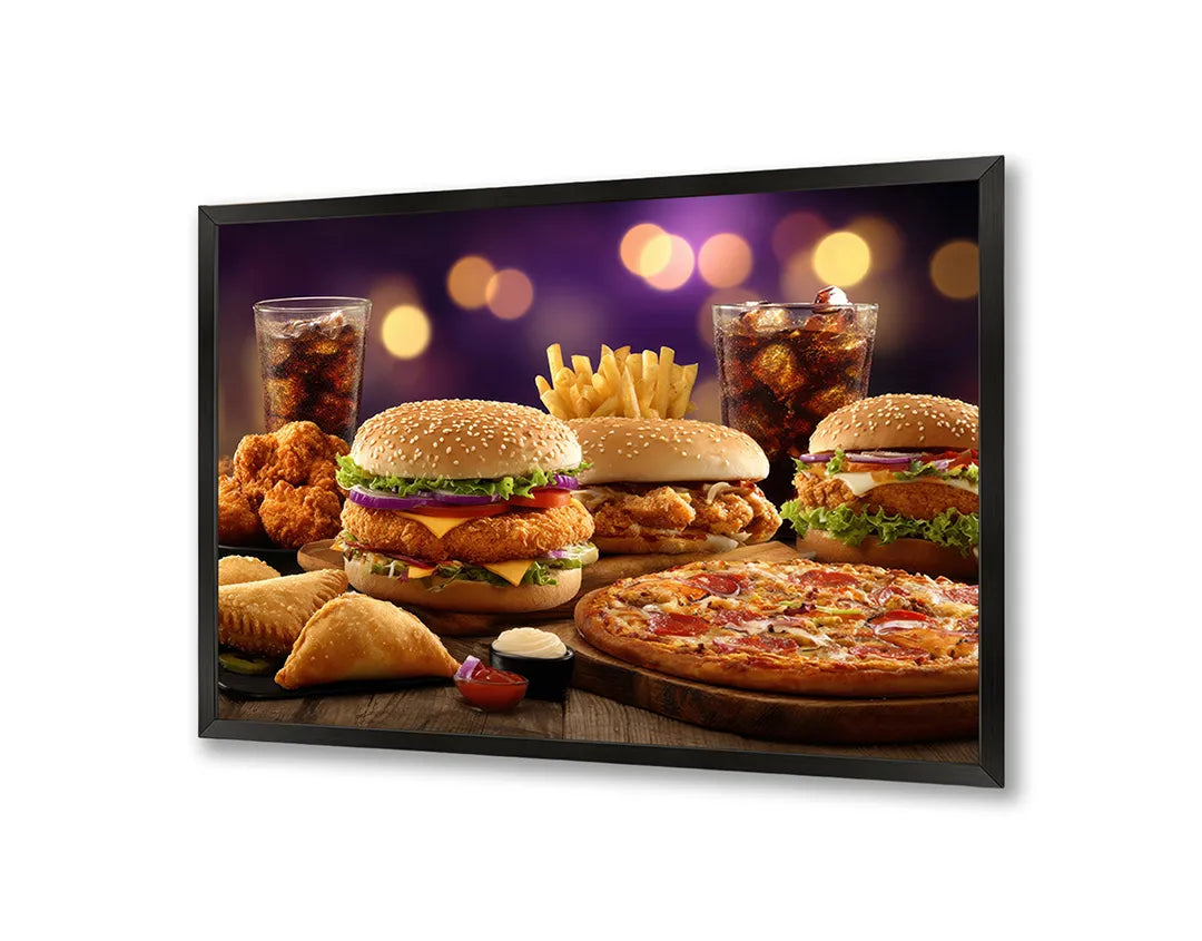 Metalen Magneetbord met print van Hamburger menu fastfood perfect als decoratie