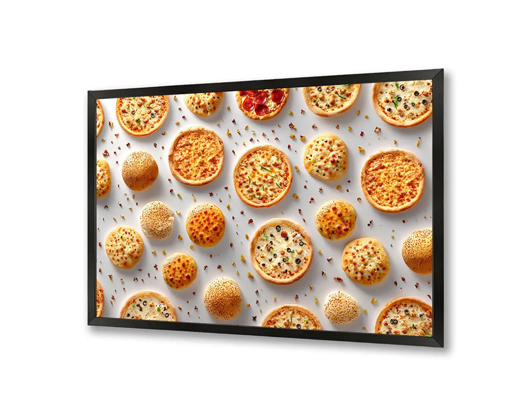 Metalen Magneetbord met print van Kleine pizzaatjes patroon perfect als decoratie