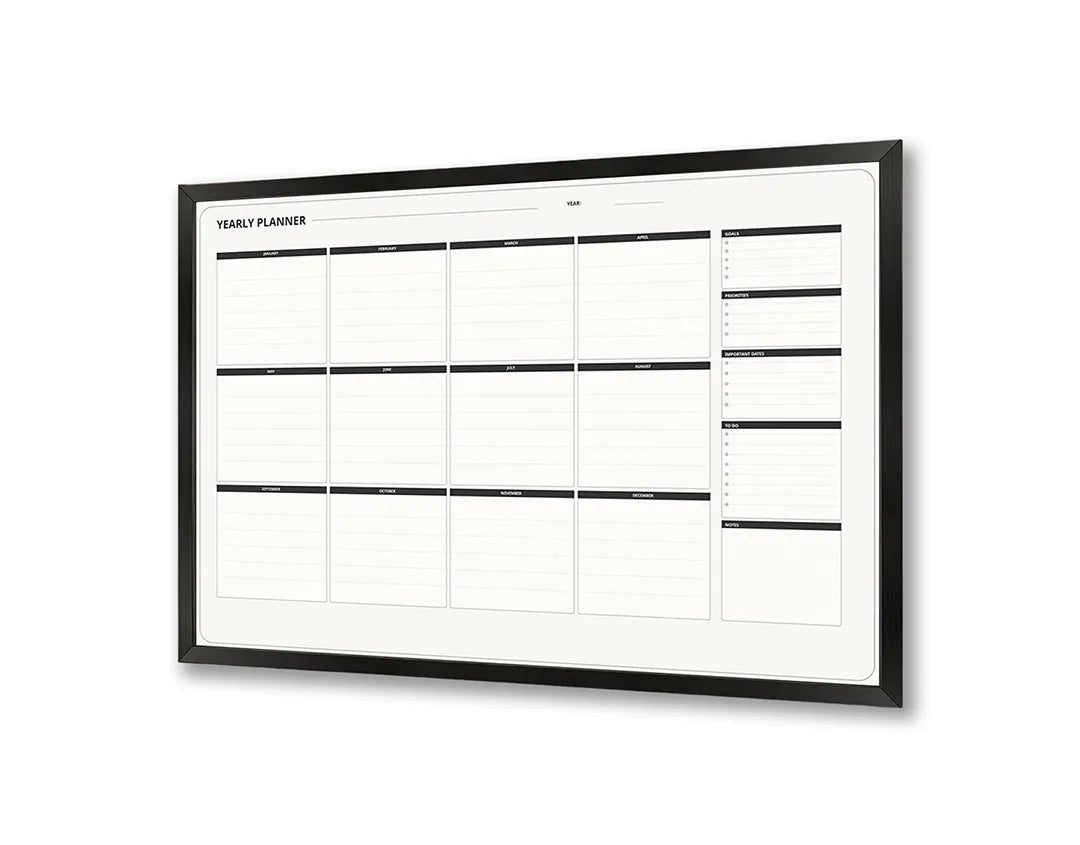 Metalen Magneetbord met print van Zwart witte kalender strak perfect als decoratie